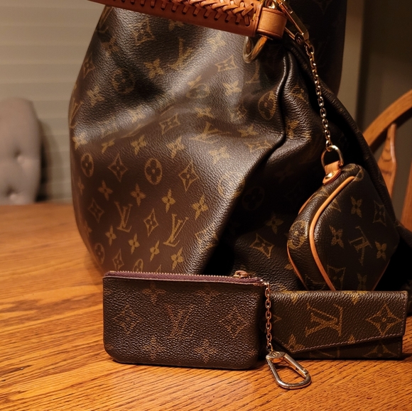 Louis Vuitton Brown Gold Monogram Pochette Cles Coin Wallet Purse Bag - Picture 6 of 10